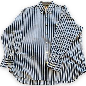 Tailorbyrd Men's Blue  & White Striped Casual Shirt XXL/2XL (Big & Tall)
